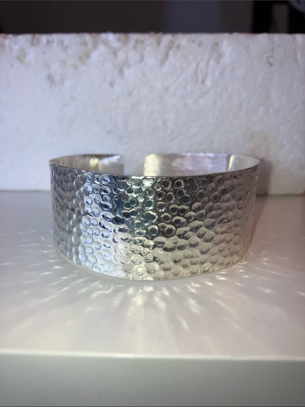 Textured NWOT Sterling Silver Hammered Cuff Bracelet